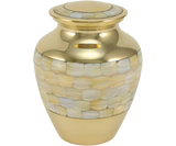 Brass Mother of Pearl Large Pet Cremation Urn