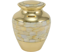 Brass Mother of Pearl Large Pet Cremation Urn