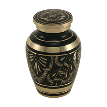 Slender Vase Engraved Brass Ornate Pattern Keepsake Urn