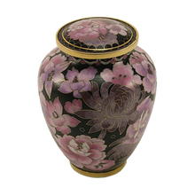 Blush Cloisonné Medium Pet Cremation Urn with Floral Design