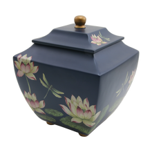 Water Lily Dragonflies Blue Resin Adult Cremation Urn