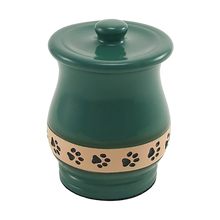Green Paw Print Band Small Pet Urn