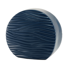 Soft Waves Textured Glossy Blue Ceramic Adult Cremation Urn