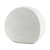 Soft Waves Textured Glossy White Ceramic Adult Cremation Urn
