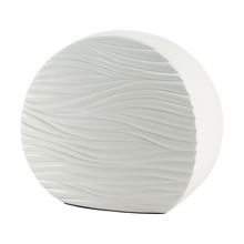 Soft Waves Textured Glossy White Ceramic Adult Cremation Urn