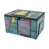 Multi-Color Geometric Memory Chest Adult Cremation Urn