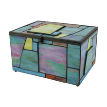 Multi-Color Geometric Memory Chest Adult Cremation Urn