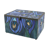 Jewel-Toned Peacock Memory Chest Adult Cremation Urn
