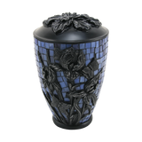Iris Flower Stained Glass Mosaic Adult Cremation Urn