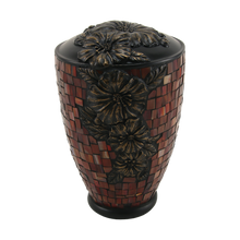 Hibiscus Stained Glass Mosaic Adult Cremation Urn
