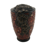 Hibiscus Stained Glass Mosaic Adult Cremation Urn