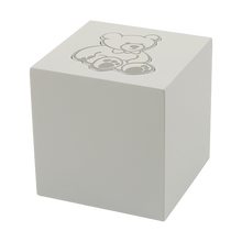 Teddy Bear Design Glossy White Small Cremation Urn