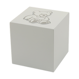 Teddy Bear Design Glossy White Small Cremation Urn